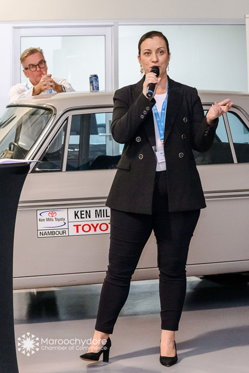 woman speaking at an event